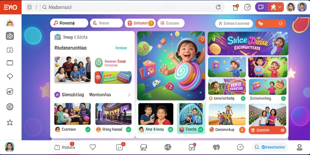 Tampilan permainan yang menarik dan warna-warni.