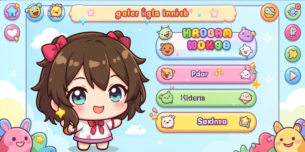 Screenshot menampilkan karakter dengan latar belakang yang menakjubkan.